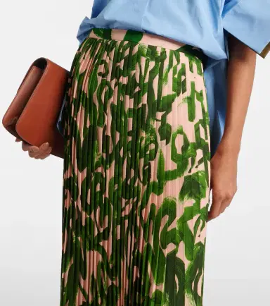 Dries Van Noten Printed pleated midi skirt | Thumbnail 2