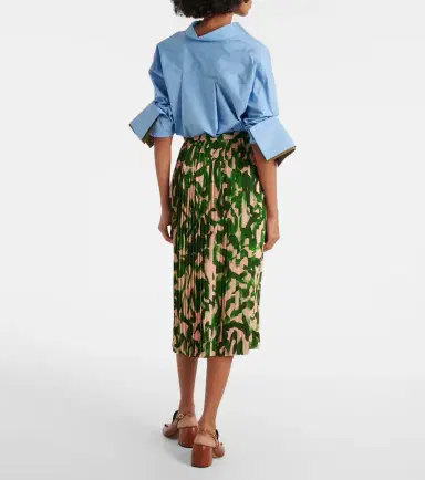 Dries Van Noten Printed pleated midi skirt | Thumbnail 3