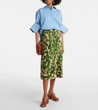 Dries Van Noten Printed pleated midi skirt | Thumbnail 4