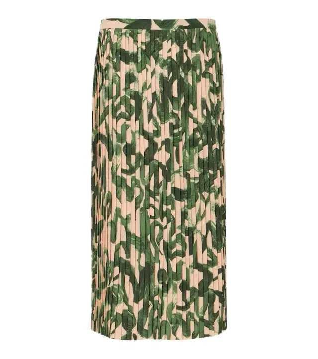 Dries Van Noten Printed pleated midi skirt