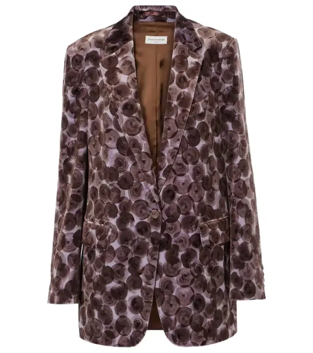 Dries Van Noten Printed cotton-blend blazer