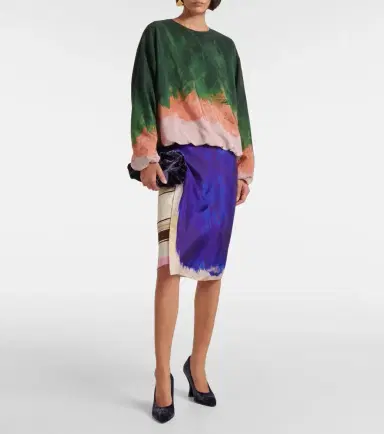 Dries Van Noten Ombré silk-blend top | Thumbnail 2