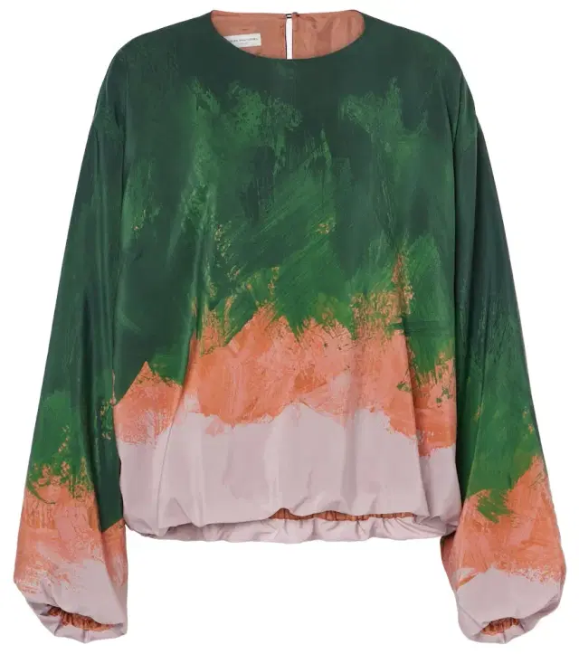 Dries Van Noten Ombré silk-blend top