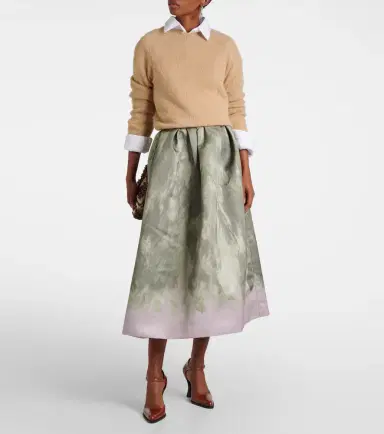 Dries Van Noten Satin midi skirt | Thumbnail 4
