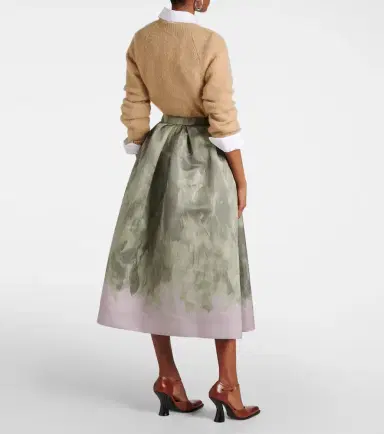 Dries Van Noten Satin midi skirt | Thumbnail 5
