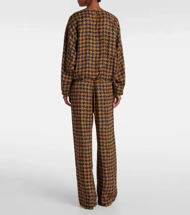 Dries Van Noten Houndstooth satin blouse | Thumbnail 3