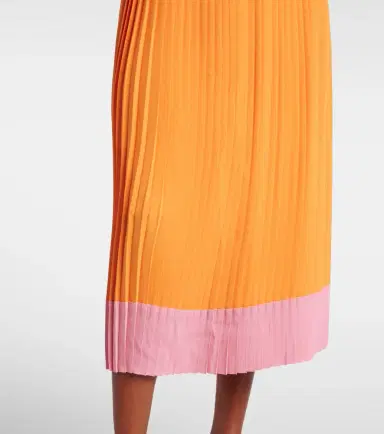 Dries Van Noten Colorblocked pleated midi skirt | Thumbnail 3
