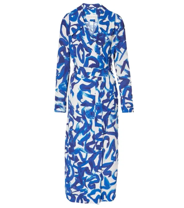 Dries Van Noten Printed wrap coat