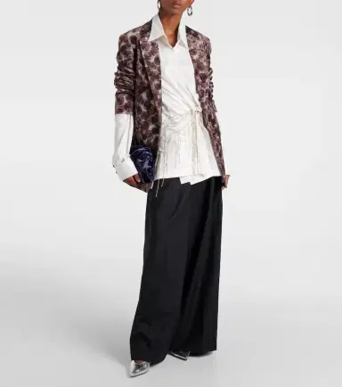 Dries Van Noten Pleated wool wide-leg pants | Thumbnail 4