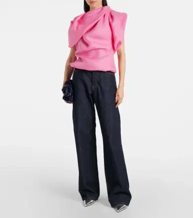 Dries Van Noten Draped silk satin top | Thumbnail 5