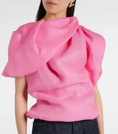 Dries Van Noten Draped silk satin top | Thumbnail 6