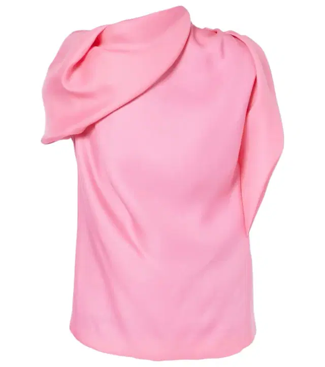 Draped silk satin top