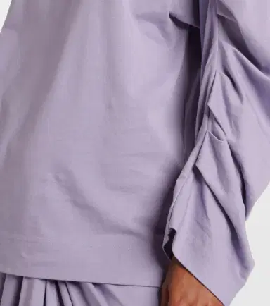 Dries Van Noten Ruched cotton jersey sweatshirt | Thumbnail 4