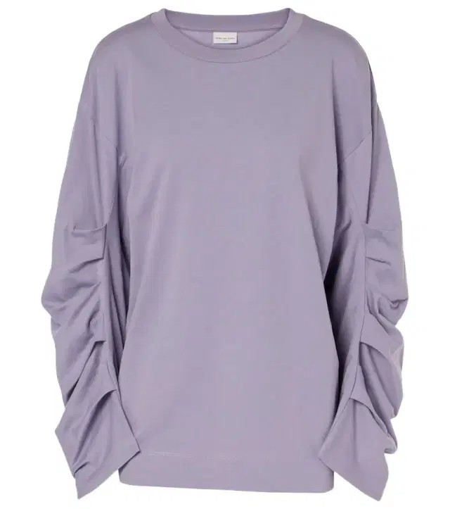 Dries Van Noten Ruched cotton jersey sweatshirt