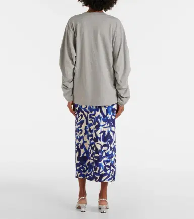Dries Van Noten Ruched oversized cotton jersey top | Thumbnail 5