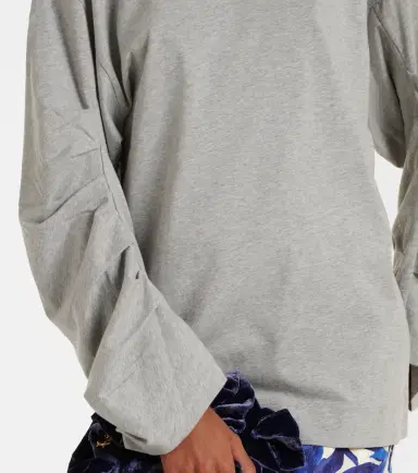 Dries Van Noten Ruched oversized cotton jersey top | Thumbnail 6