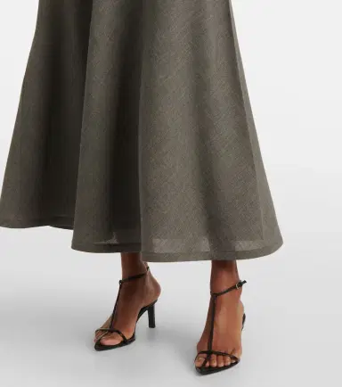 Jil Sander Tie-neck virgin wool canvas midi dress | Thumbnail 4