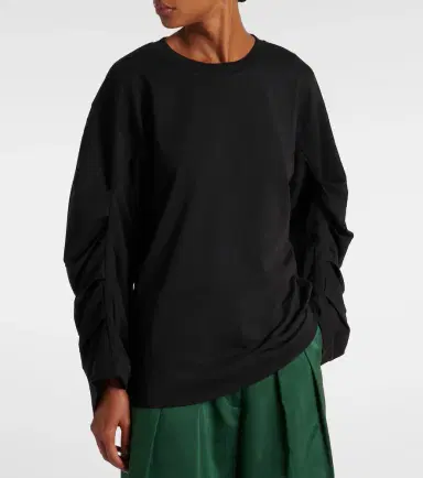 Dries Van Noten Ruched cotton jersey sweatshirt | Thumbnail 6