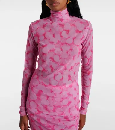 Dries Van Noten Printed high-neck jersey top | Thumbnail 2