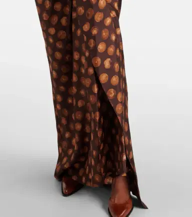 Dries Van Noten Polka-dot gathered silk maxi skirt | Thumbnail 3