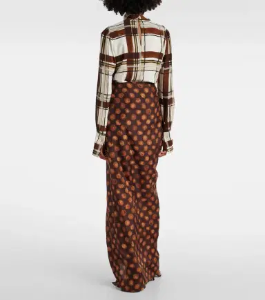 Dries Van Noten Polka-dot gathered silk maxi skirt | Thumbnail 4