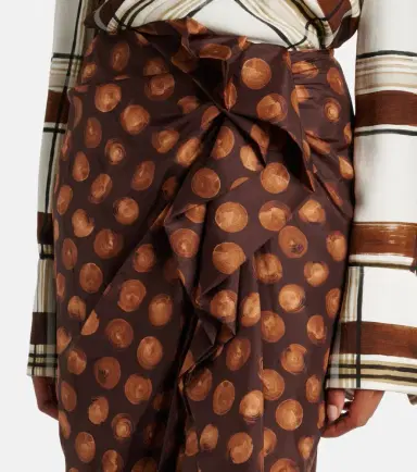 Dries Van Noten Polka-dot gathered silk maxi skirt | Thumbnail 5