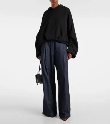 Dries Van Noten Oversized draped cotton jersey hoodie | Thumbnail 4