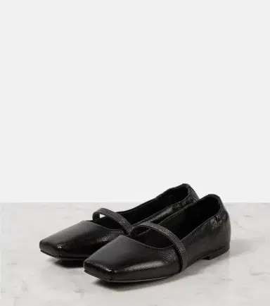 Brunello Cucinelli Monili leather Mary Jane flats | Thumbnail 4