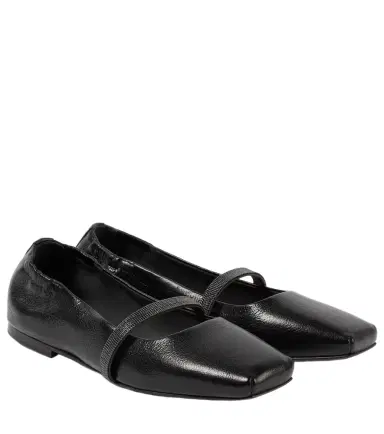 Brunello Cucinelli Monili leather Mary Jane flats | Thumbnail 1