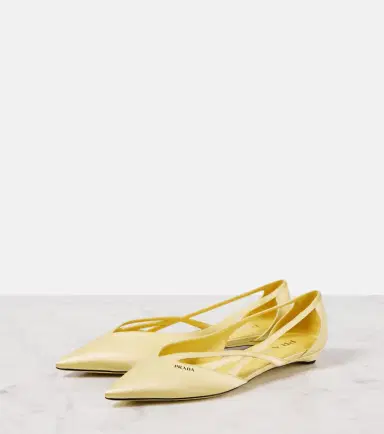 Prada Logo satin ballet flats | Thumbnail 4