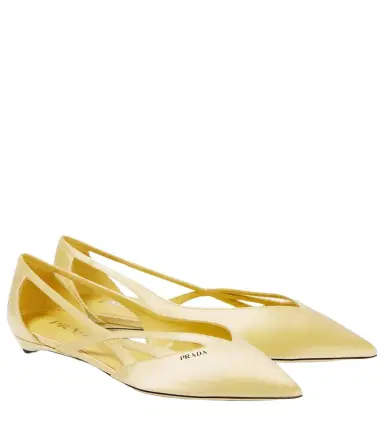 Prada Logo satin ballet flats | Thumbnail 1