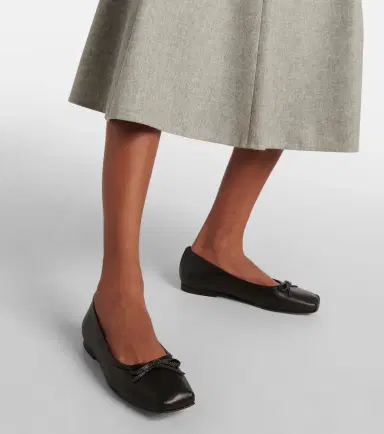 Brunello Cucinelli Monili bow-detail leather ballet flats | Thumbnail 5