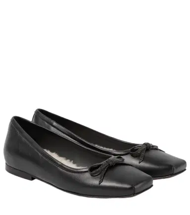 Brunello Cucinelli Monili bow-detail leather ballet flats | Thumbnail 1
