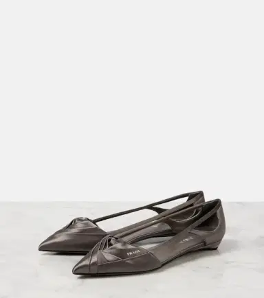Prada Cutout satin ballet flats | Thumbnail 2