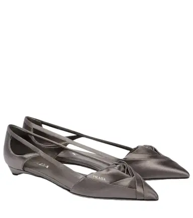 Prada Cutout satin ballet flats | Thumbnail 1