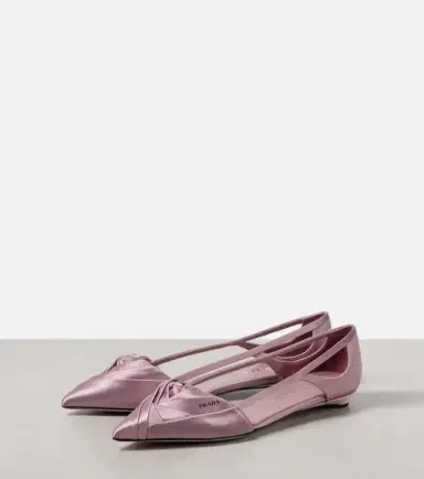 Prada Cutout satin ballet flats | Thumbnail 3 Prada Cutout satin ballet flats | Thumbnail 3