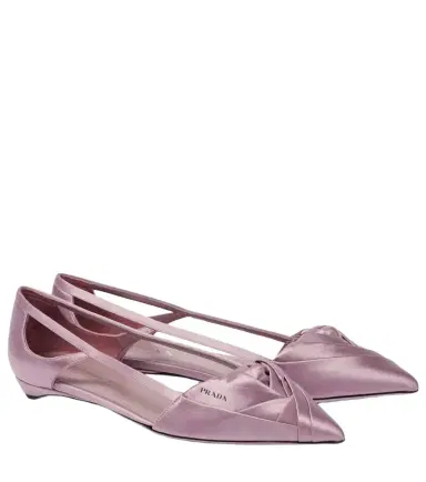 Prada Cutout satin ballet flats | Thumbnail 1 Prada Cutout satin ballet flats | Thumbnail 1