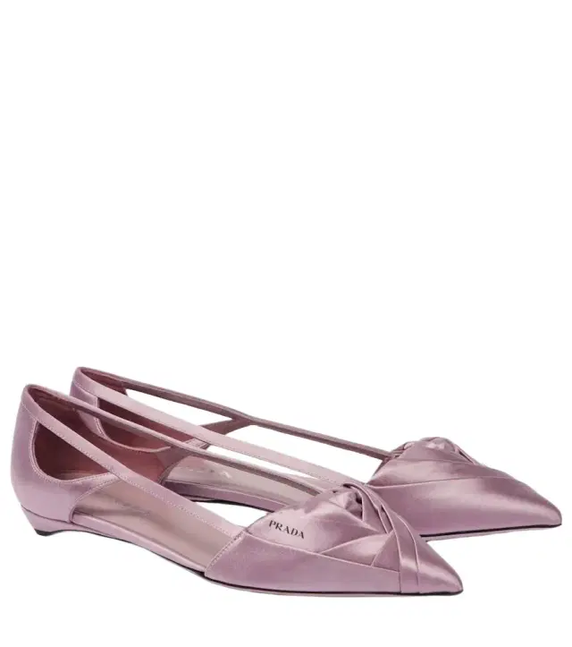 Cutout satin ballet flats