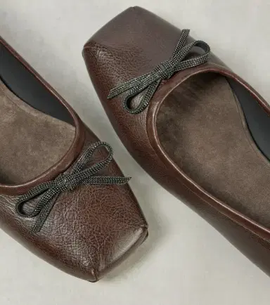 Brunello Cucinelli Monili bow-detail leather ballet flats | Thumbnail 3