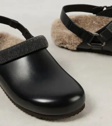 Brunello Cucinelli Monili shearling-lined leather clogs | Thumbnail 3 Brunello Cucinelli Monili shearling-lined leather clogs | Thumbnail 3