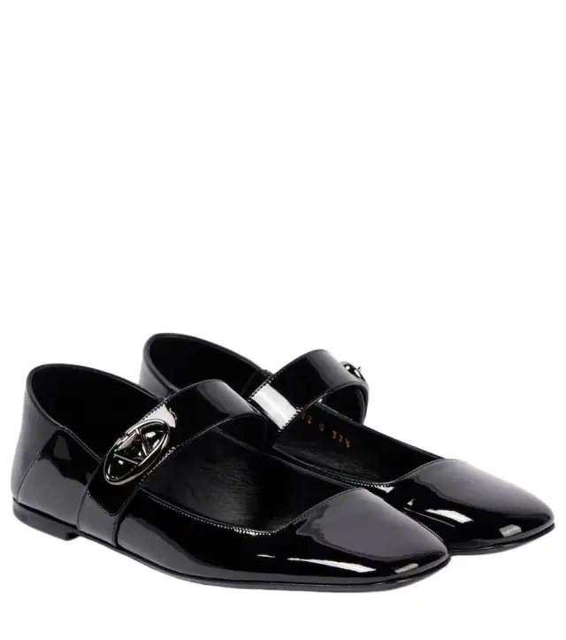 Valentino Garavani VLogo Locker patent leather Mary Jane flats
