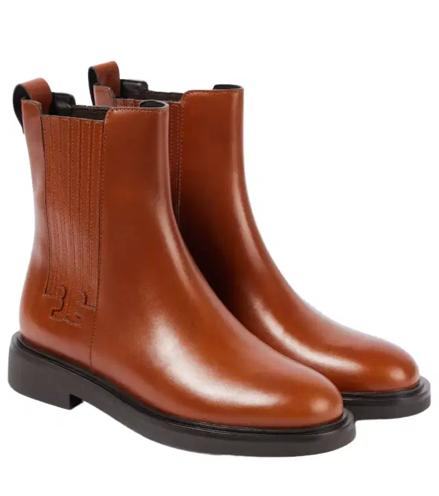 Tory Burch T Monogram leather Chelsea boots