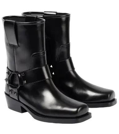 Valentino Garavani Rockstud leather biker boots | Thumbnail 1 Valentino Garavani Rockstud leather biker boots | Thumbnail 1