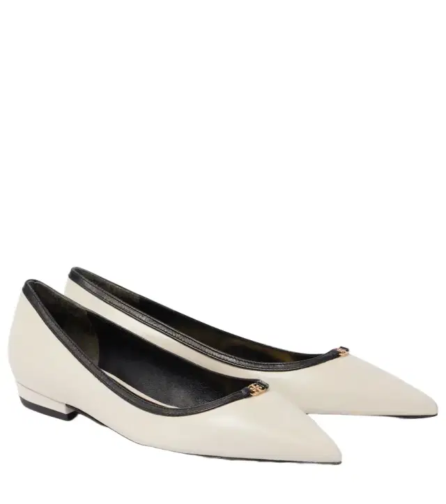 Tory Burch Double T leather ballet flats
