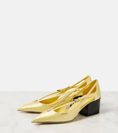 Prada 55 embellished cutout satin pumps | Thumbnail 3