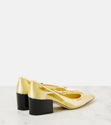 Prada 55 embellished cutout satin pumps | Thumbnail 4