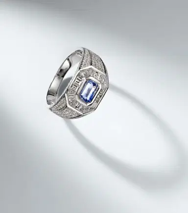 SHAY JEWELRY 18kt white gold ring with sapphire and diamonds | Thumbnail 4 SHAY JEWELRY 18kt white gold ring with sapphire and diamonds | Thumbnail 4
