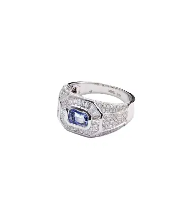 SHAY JEWELRY 18kt white gold ring with sapphire and diamonds | Thumbnail 1 SHAY JEWELRY 18kt white gold ring with sapphire and diamonds | Thumbnail 1