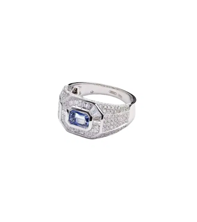 Shay Jewelry 18kt white gold ring with sapphire and diamonds