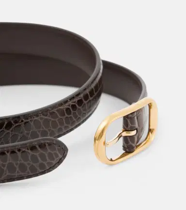 Nili Lotan Reine croc-effect patent leather belt | Thumbnail 2